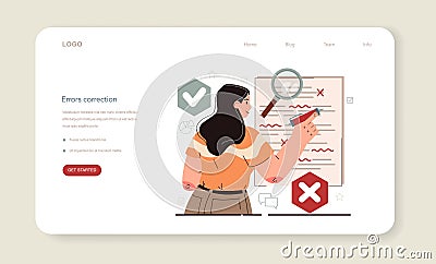 Hyperfocus idea, how to become more efficient in errors correction. Vector Illustration