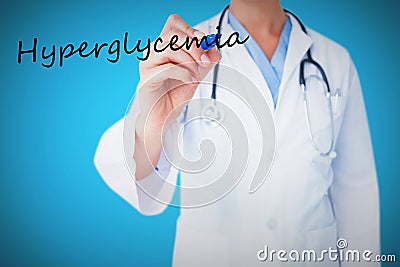 Hyperglycemia against blue background with vignette Stock Photo