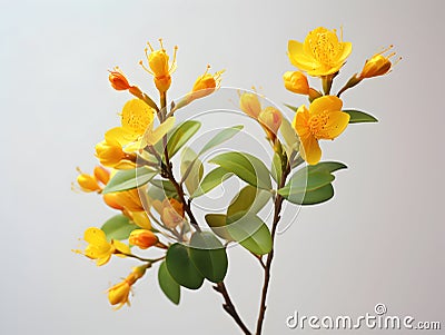 Hypericum flower in studio background, single Hypericum flower, Beautiful flower images Stock Photo