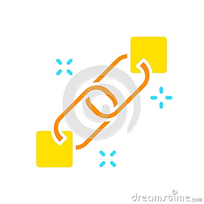 Hyperlink line icon. Web design, online, internet, search bar, information, domain, network. Vector color icon on white background Vector Illustration