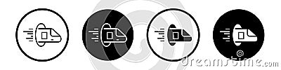Hyperloop thin line vector icon set Vector Illustration