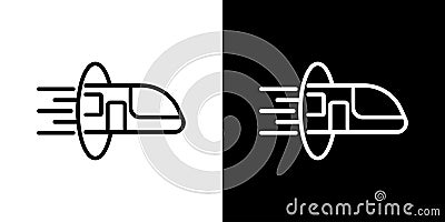 Hyperloop thin line vector icon set Vector Illustration