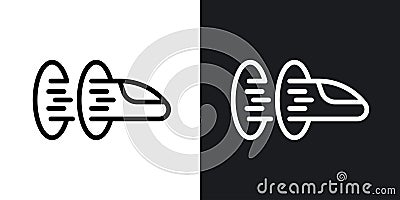 Hyperloop thin line vector icon set Vector Illustration