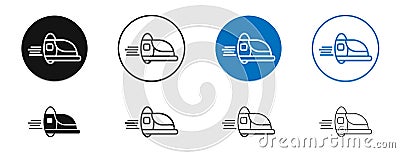 Hyperloop thin line vector icon set Vector Illustration