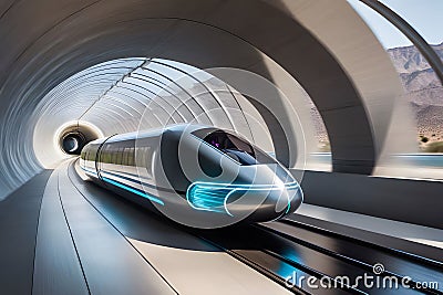 Hyperloop Travel Capsule Stock Photo