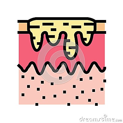 hyperpigmentation acne scar color icon vector illustration Vector Illustration