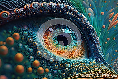 hyperrealistic abstract close-up Renaissance psychedelic Stock Photo