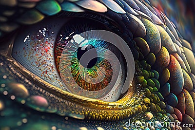 hyperrealistic abstract close-up Renaissance psychedelic Stock Photo