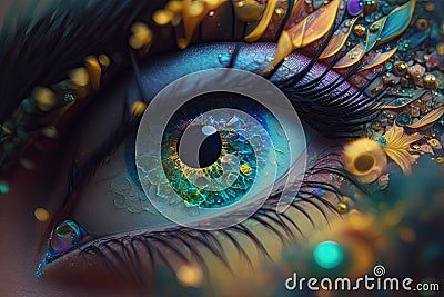 hyperrealistic abstract close-up Renaissance psychedelic Stock Photo