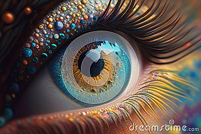 hyperrealistic abstract close-up Renaissance psychedelic Stock Photo