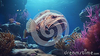 Hyperrealistic Aquarium Unreal Engine 5 Showcase With Stunning Fish And Corals Stock Photo