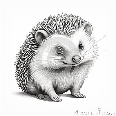 Hyperrealistic Hedgehog Drawing With Detailed Character Illustration Cartoon Illustration