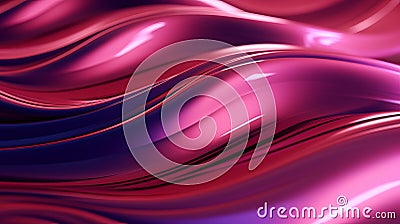 Hyperrealistic Purple And Pink Shiny Wavy Liquid Wallpaper Stock Photo