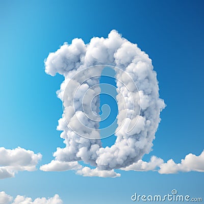 Hyperrealistic Rendering Of Clouds Shaped As The Number Hundred Stock Photo