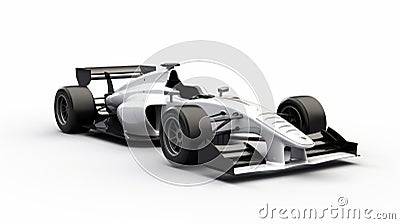 Hyperrealistic White And Black Racing Car - Precise Precisionism Influence Stock Photo