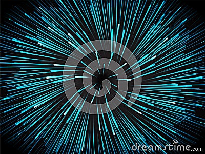 Hyperspace motion background for futuristic technology. Stock Photo