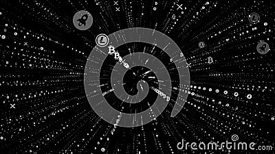 Hyperspace skok przez gwiazd odleg?a astronautyczna bezszwowa p?tla Neonowi promienie royalty ilustracja Hyperspace skok przez gwiazd odleg?a astronautyczna bezszwowa p?tla Neonowi promienie royalty ilustracja