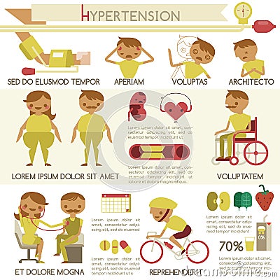 Hypertension health care and medical infographic Vector Illustration