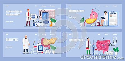 Hypertension medical concept vector for web, homepage. Hypertensive crisis and sphygmomanometer. S Vector Illustration