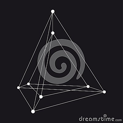 Hypertetrahedron 3D object. Vector Illustration Vector Illustration