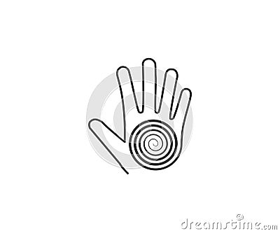 Hypnosis, hand, spiral icon. Vector illustration. Vector Illustration