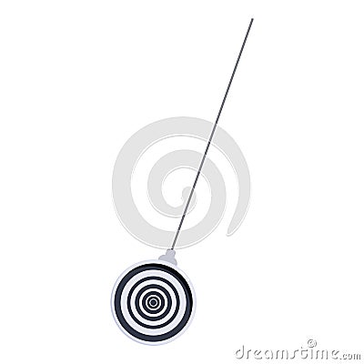 Hypnosis pendulum swinging on string with circular pattern Vector Illustration