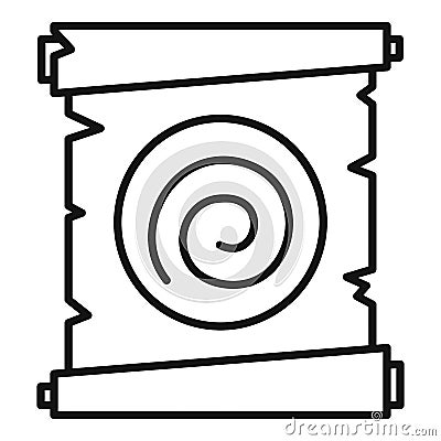 Hypnosis spiral papyrus icon, outline style Vector Illustration