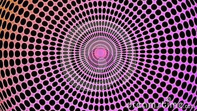 Hypnotic abstract animated colorful rays of small squares moving and blinking around the circle. Design. Colorful Stock Photo