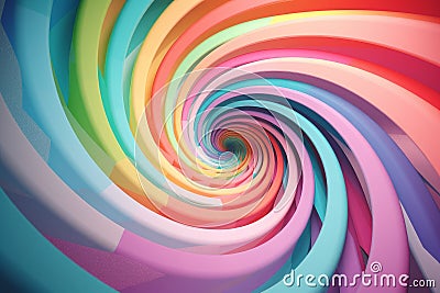 Hypnotic multicolored spiral wave. Generate Ai Stock Photo