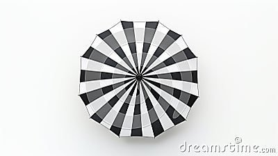 Hypnotic Origami Striped Umbrella: Minimalist Optical Illusion Design Stock Photo