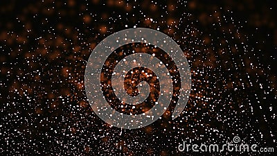Hypnotic particle flows with light effect. Design. Luminous particles move in streams with light reflection Stock Photo