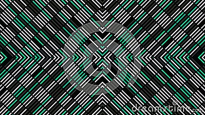 Hypnotic pattern with moving lines. Animation. Centralized pattern with changing lines. Square waves change lines of Stock Photo