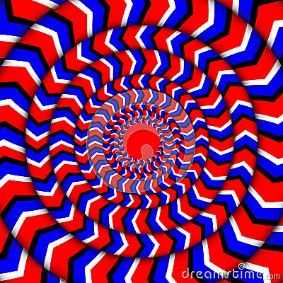 Hypnotic Of Rotation. Perpetual Rotation Illusion. Background With Bright Optical Illusions of Rotation. Optical Vector Illustration