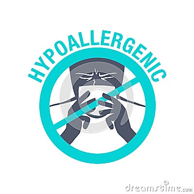 Hypoallergenic products stamp Vector Illustration