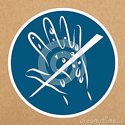 Hypoallergenic sign, badge with strikeout allergenic hand, isolated object Stock Photo