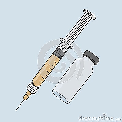 HYPODERMIC INJECTION Medical Equipment Vector Illustration Vector Illustration