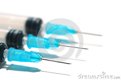 Hypodermic needles Stock Photo