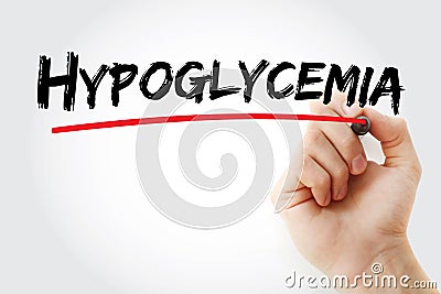 hypoglycemia text with marker Stock Photo