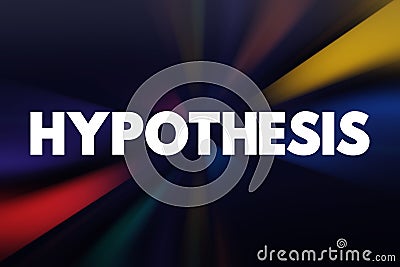 Hypothesis - a proposed explanation or prediction for a phenomenon or a set of observations, text concept background Stock Photo