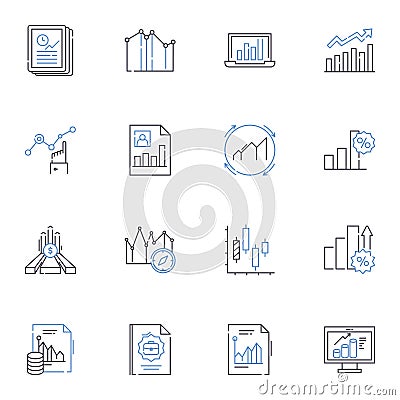Hypothesis Testing line icons collection. Significance, Null, Alternative, Confidence, Parameter, P-value, Type I error Vector Illustration