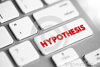 Hypothesis text button on keyboard, education concept background Stock Photo