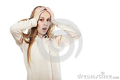 Hysterical woman Stock Photo