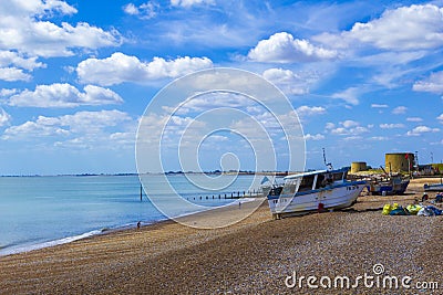 Hythe seafront summer day view English Channel Kent UK Editorial Stock Photo