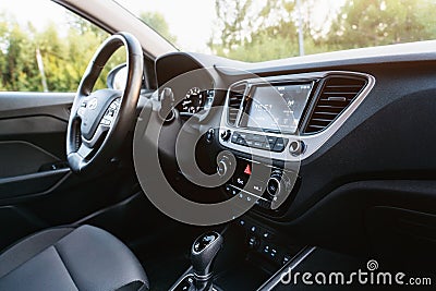 Hyundai Accent 2017 Interior with sunlight Editorial Stock Photo