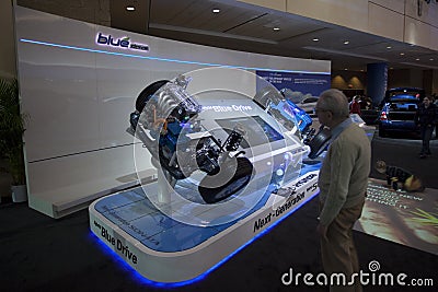 Hyundai's Hybrid Blue Drive tech at 2010 Autoshow Editorial Stock Photo