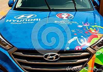 Hyundai Tucson, Official Partner UEFA trophy Editorial Stock Photo