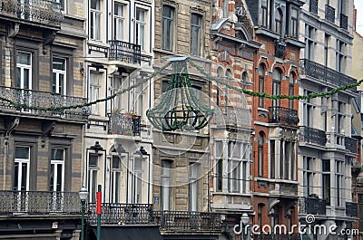 House facade in Brussels, Belgium Stock Photo