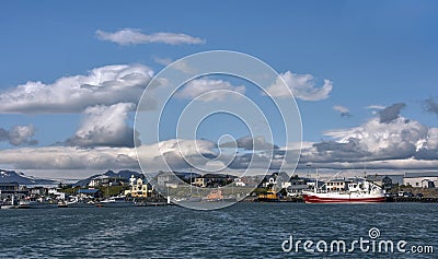 HÃ–FN, ICELAND - AUGUST 10, 2019: Boats in the harbor Editorial Stock Photo