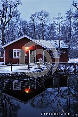 Christmas atmosphere in HÃ¶gbo Bruk Editorial Stock Photo