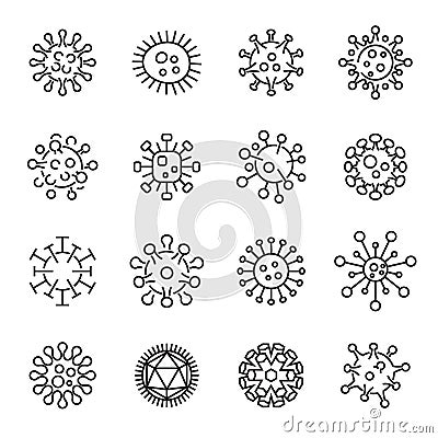 Virus Icons Isolated On a White Background Vector Illustration